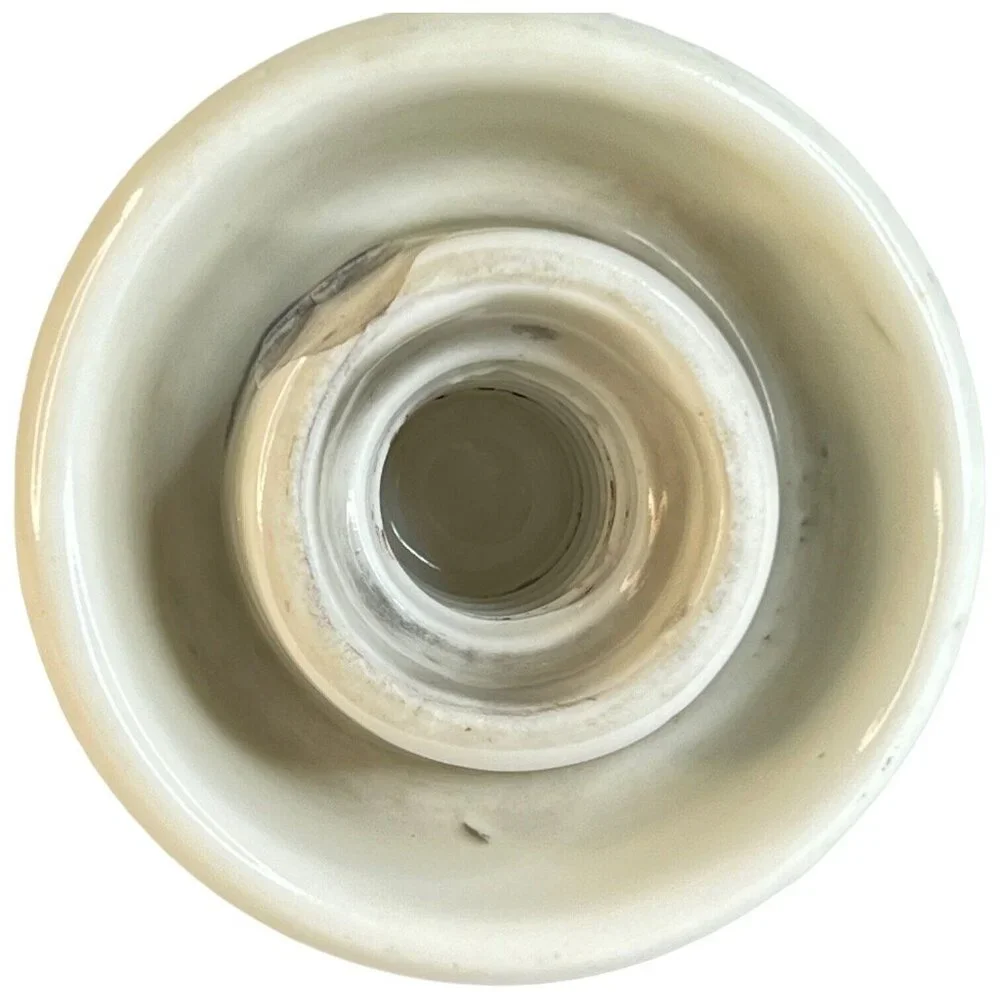 Ceramic White Glazed Knox Insulator Saddle Top Telephone Wire VTG Porcelain Chip